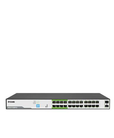 D-LINK DGS-F1026P-E 250M 24-Port 1000Mbps PoE Unmanaged Switch with 2 SFP Ports