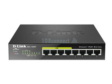 D-LINK DGS-1008P 8‑Port Gigabit PoE Unmanaged Desktop Switch