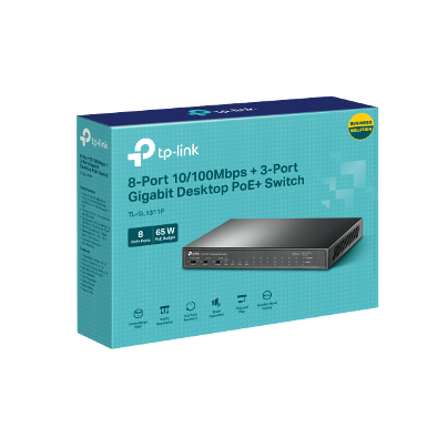 TP-LINK TL-SL1311P 8-Port 10/100Mbps + 3-Port Gigabit Desktop Switch with 8-Port PoE+
