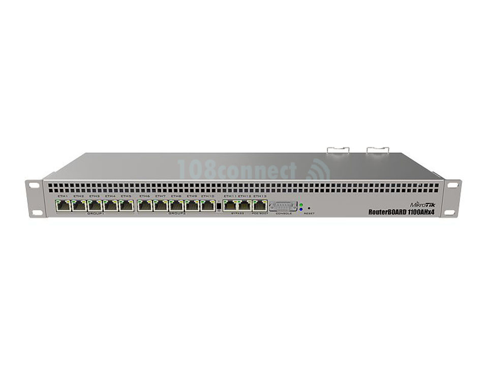 Mikrotik BR1100AHx4 Powerful 1U rackmount router with 13x Gigabit Ethernet ports