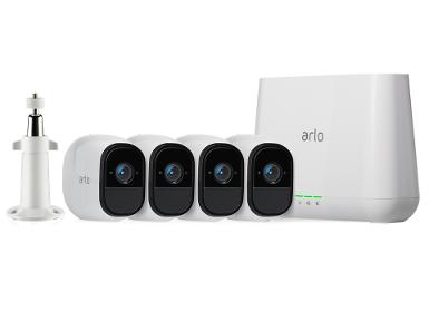 NETGEAR Arlo Pro VMS4430P 4-Camera Security System with Inbuilt Alarm Siren, Rechargeable