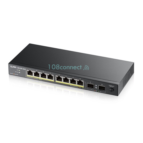 ZyXEL GS1100-10HP 8-port GbE Unmanaged PoE Switch with GbE Uplink 2-port Open SFP slot (GbE)
