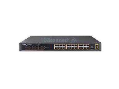 PLANET GS-4210-24T2S 24-Port 10/100/1000T 802.3at PoE + 2-Port 100/1000X SFP Managed Switch