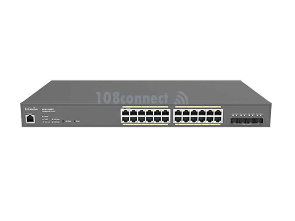 EnGenius ECS1528FP Coud Management Switch with 24 GE + 4 10GE SFP+, IEEE802.3at/af, 410w PoE power