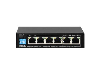 D-LINK DES-F1006P-E 250M 6-Port 10/100 Switch with 4 PoE Ports and 2 Uplink Ports