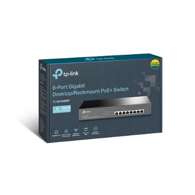 TP-LINK TL-SG1008MP 8-port Gigabit PoE+ Switch, 124W PoE power supply for all 8 PoE+ ports